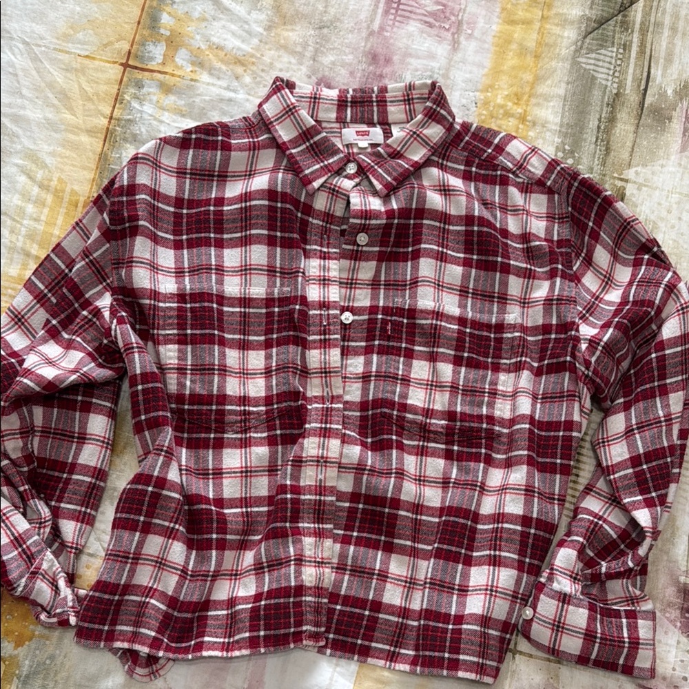 Levis Women Shirt - Red and White
